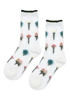 Horticulture Sheer Crew Socks - white Horticulture Sheer Crew Socks - white