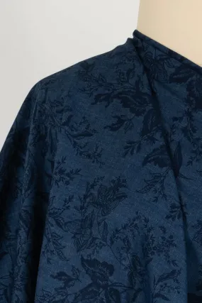 Indigo Leaves Italian Stretch Cotton Woven Indigo Leaves Italian Stretch Cotton Woven