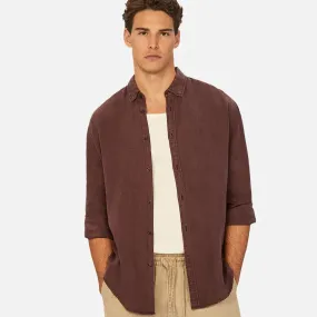 Industrie - The Tennyson Linen Shirt - Bordeaux Industrie - The Tennyson Linen Shirt - Bordeaux
