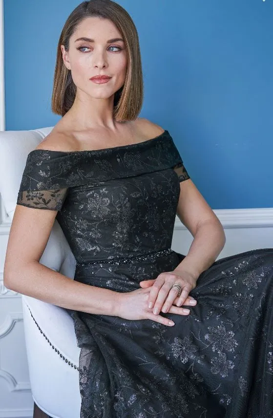 Jasmine 228056 Off The Shoulder Full Anita Sequin Gown