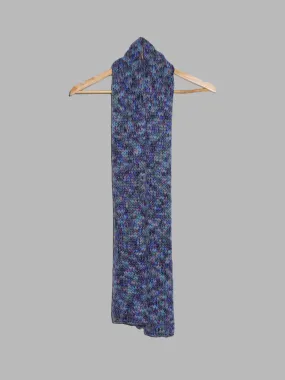 Jean Colonna purple blue grey knitted wool scarf Jean Colonna purple blue grey knitted wool scarf