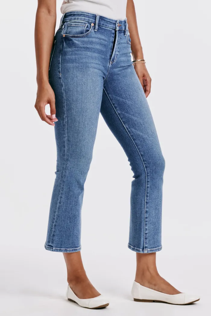 Jeanne Super High Rise Cropped Flare Jeans