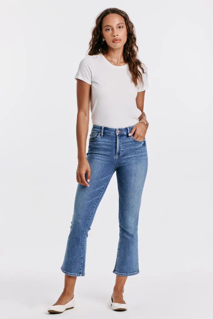 Jeanne Super High Rise Cropped Flare Jeans