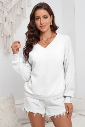 Just BE. SYN V-Neck Buttoned Sleeve Knit Top