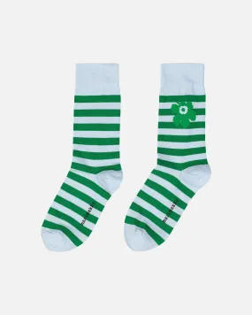 kasvaa tasaraita unikko one socks - blue and green kasvaa tasaraita unikko one socks - blue and green