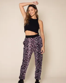 Lavender Leopard ULTRA SOFT Faux Fur Sweatpants | Women's Lavender Leopard ULTRA SOFT Faux Fur Sweatpants | Women's