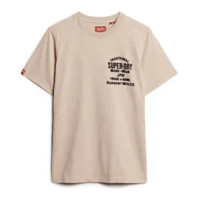Lavin Beige Marl Workwear Flock Graphic T-Shirt Lavin Beige Marl Workwear Flock Graphic T-Shirt