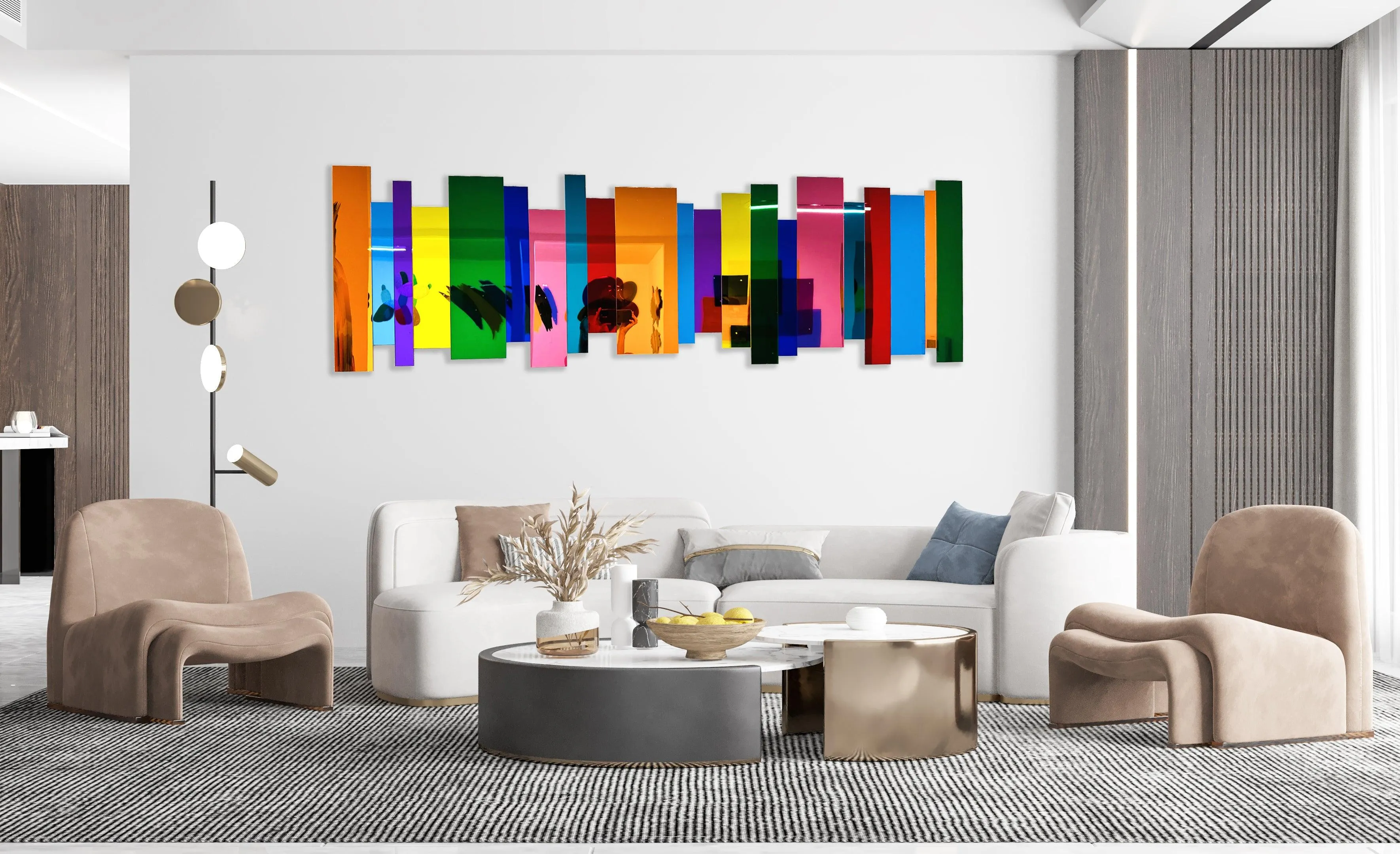 Limitless Lines Wall Sculpture 3D Wall Art Mirrored Acrylic Art