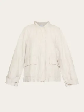 Linen bomber jacket - GOTS/Vegan - Light feather gray Linen bomber jacket - GOTS/Vegan - Light feather gray