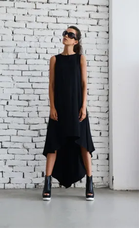 Long Asymmetric Black Dress Long Asymmetric Black Dress
