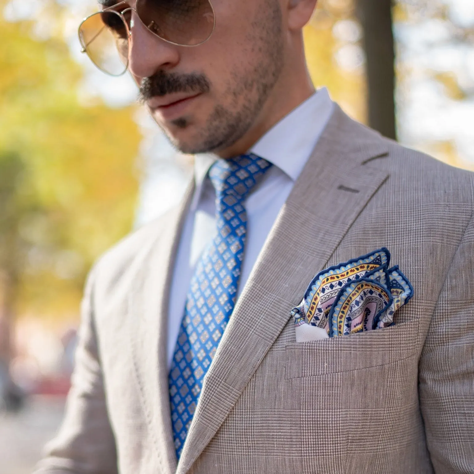 Lugano - Silk Pocket Square - White