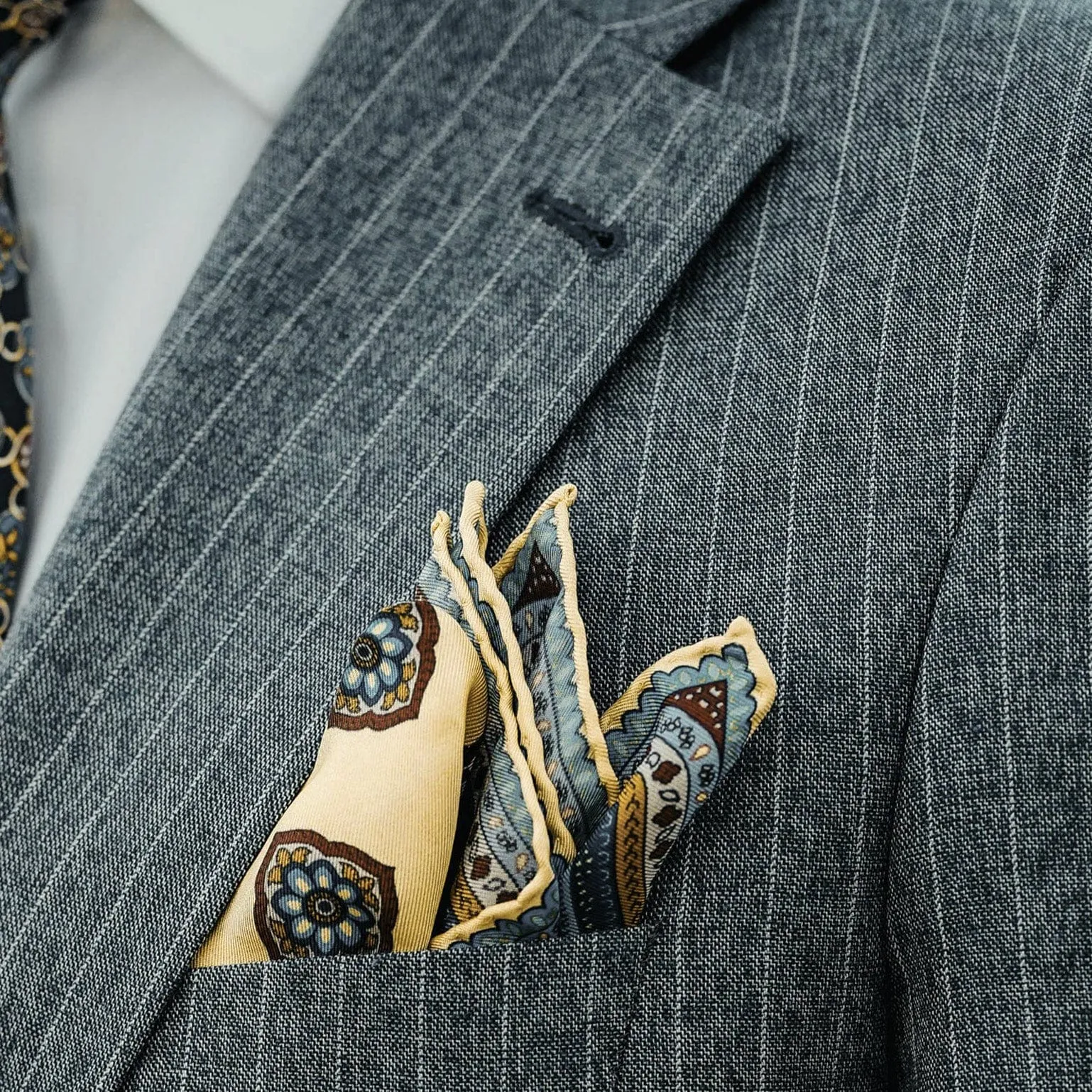 Lugano - Silk Pocket Square - Yellow