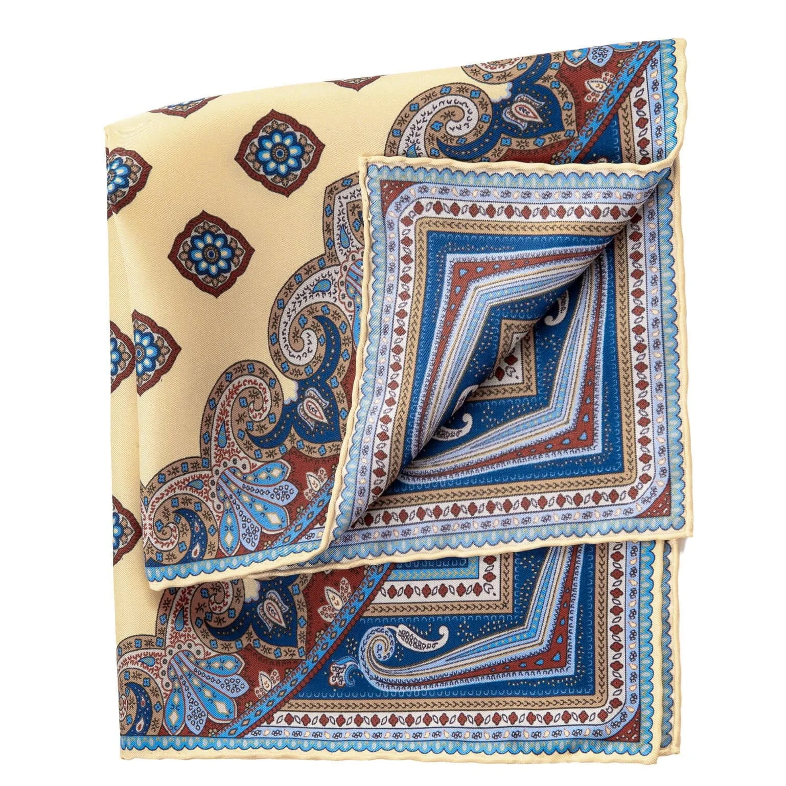 Lugano - Silk Pocket Square - Yellow