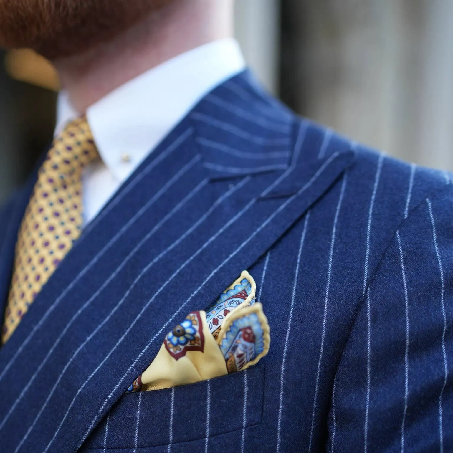 Lugano - Silk Pocket Square - Yellow
