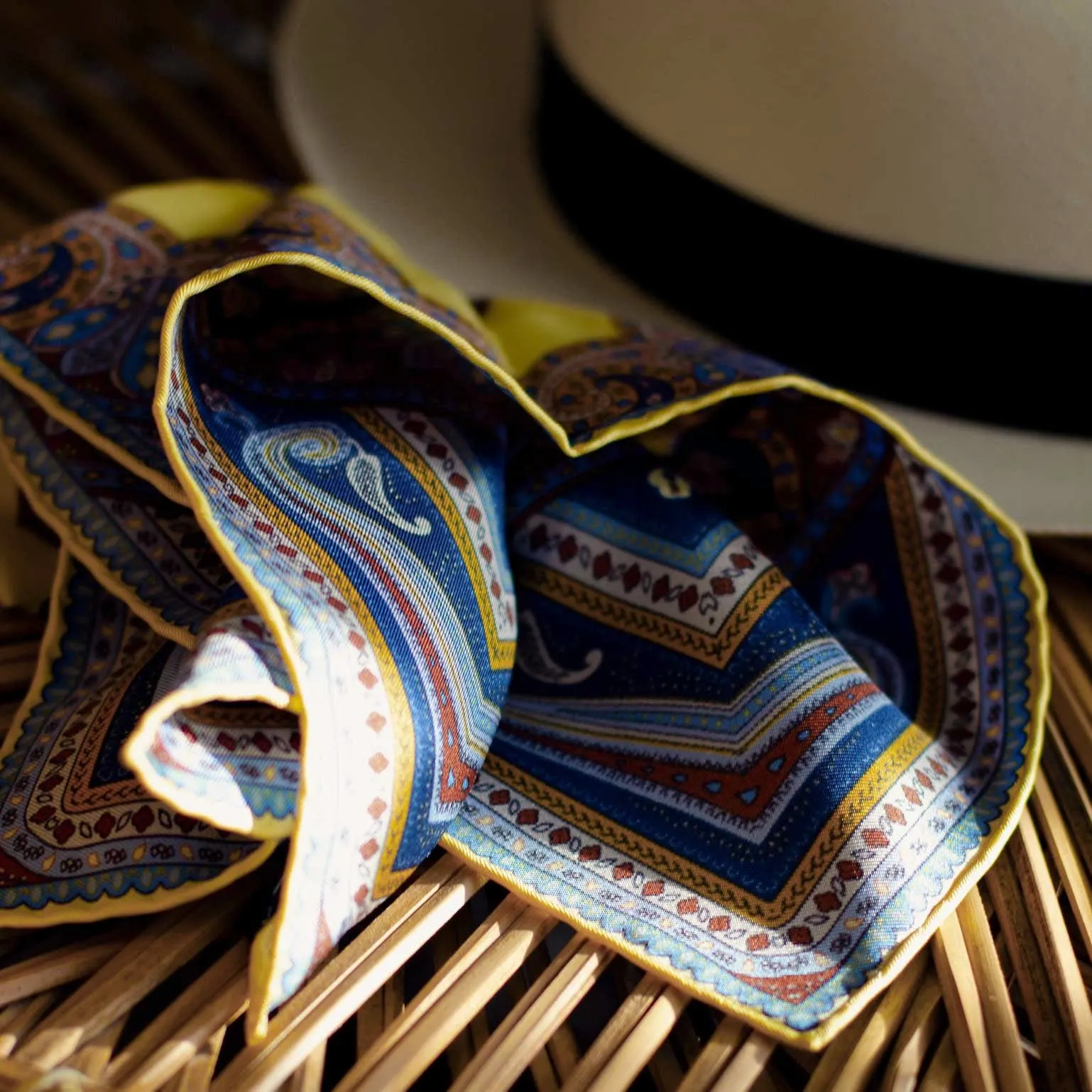 Lugano - Silk Pocket Square - Yellow