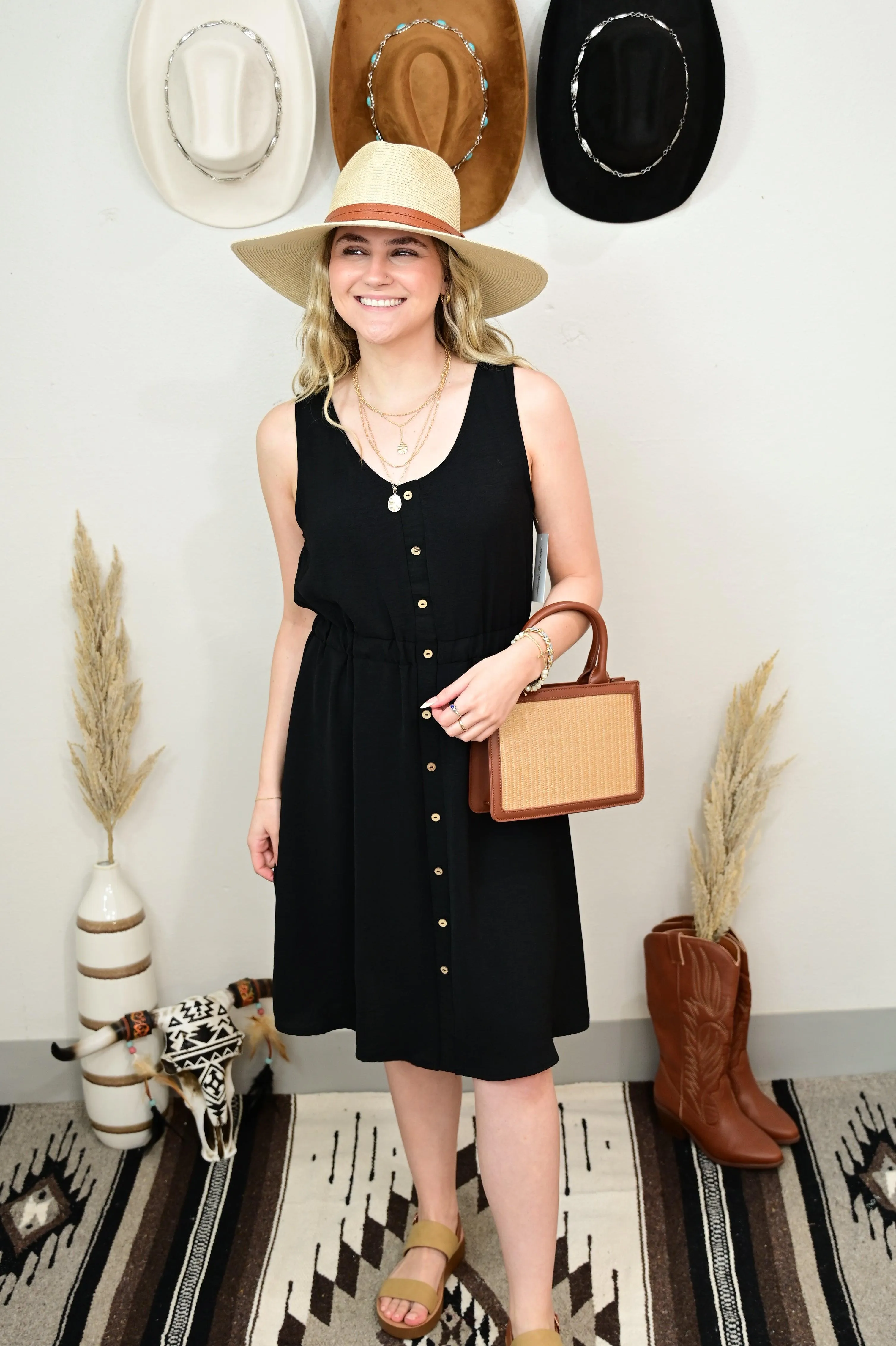 MAISIE SOLID SLEEVELESS MIDI DRESS S-XL