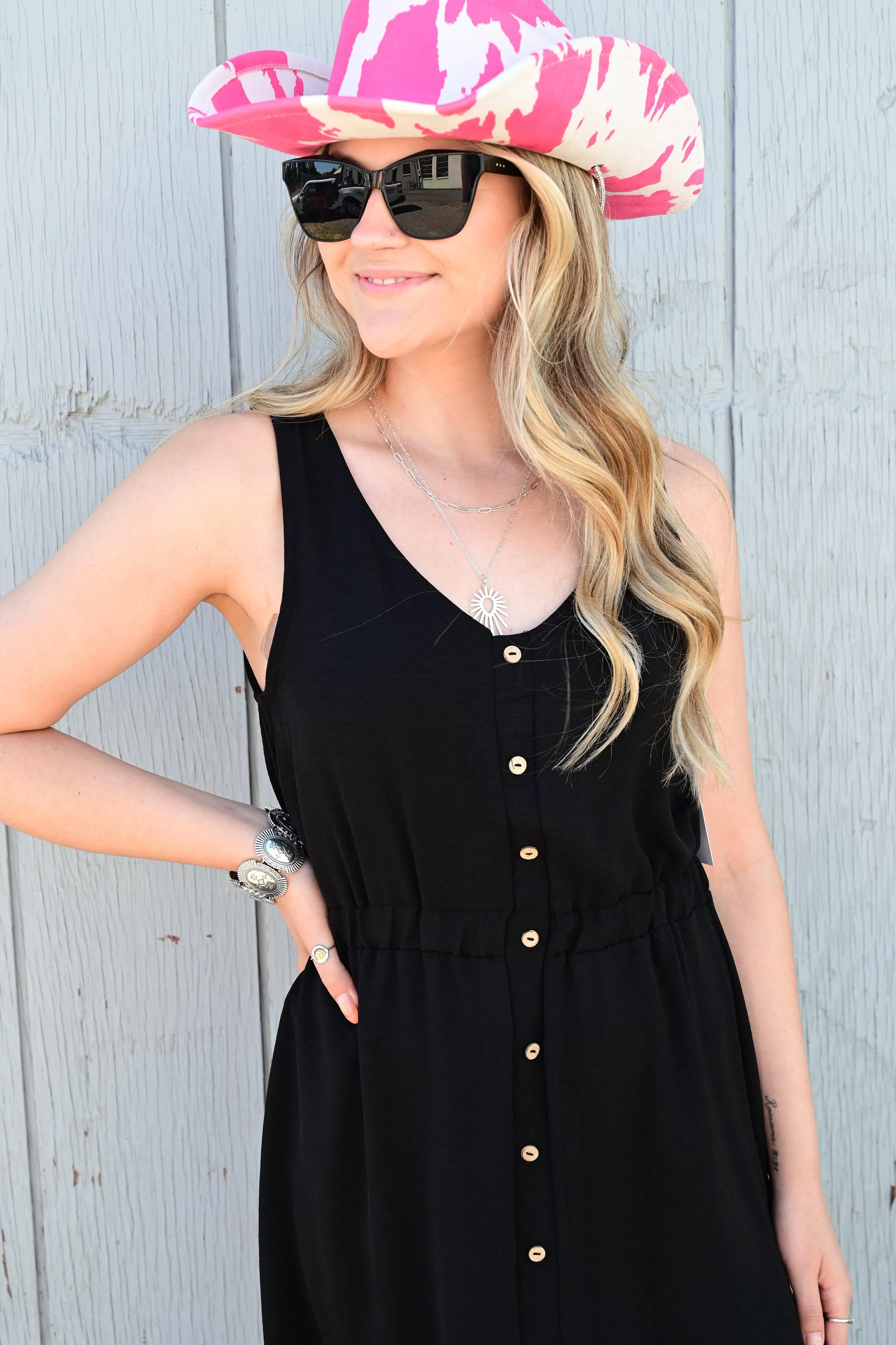 MAISIE SOLID SLEEVELESS MIDI DRESS S-XL