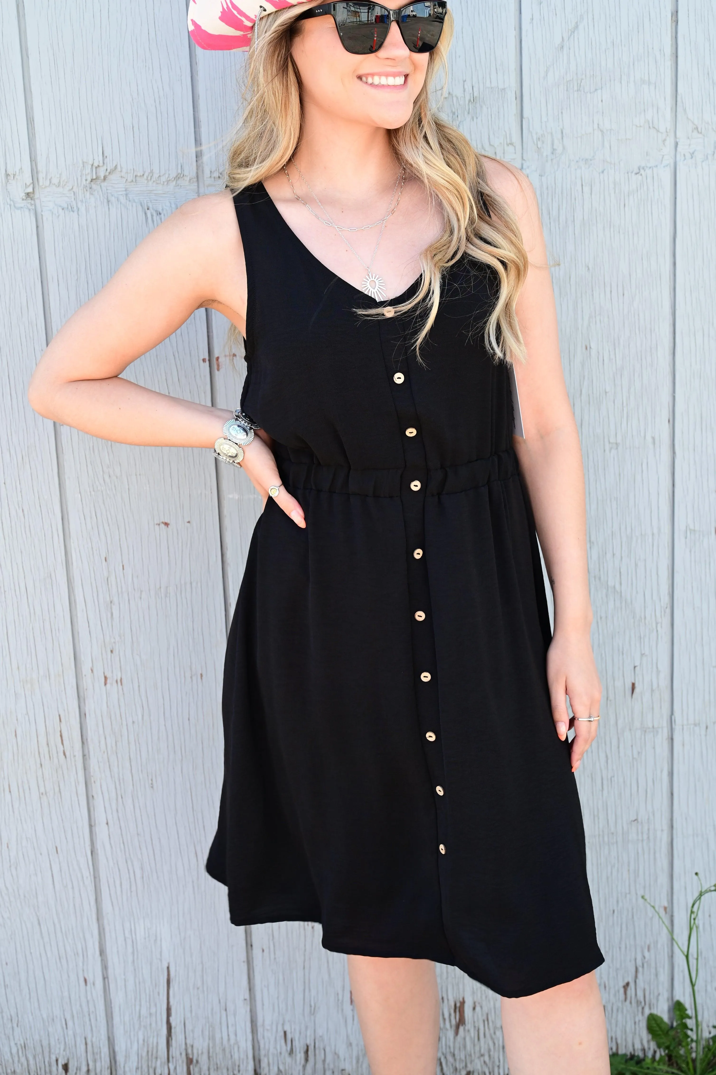 MAISIE SOLID SLEEVELESS MIDI DRESS S-XL