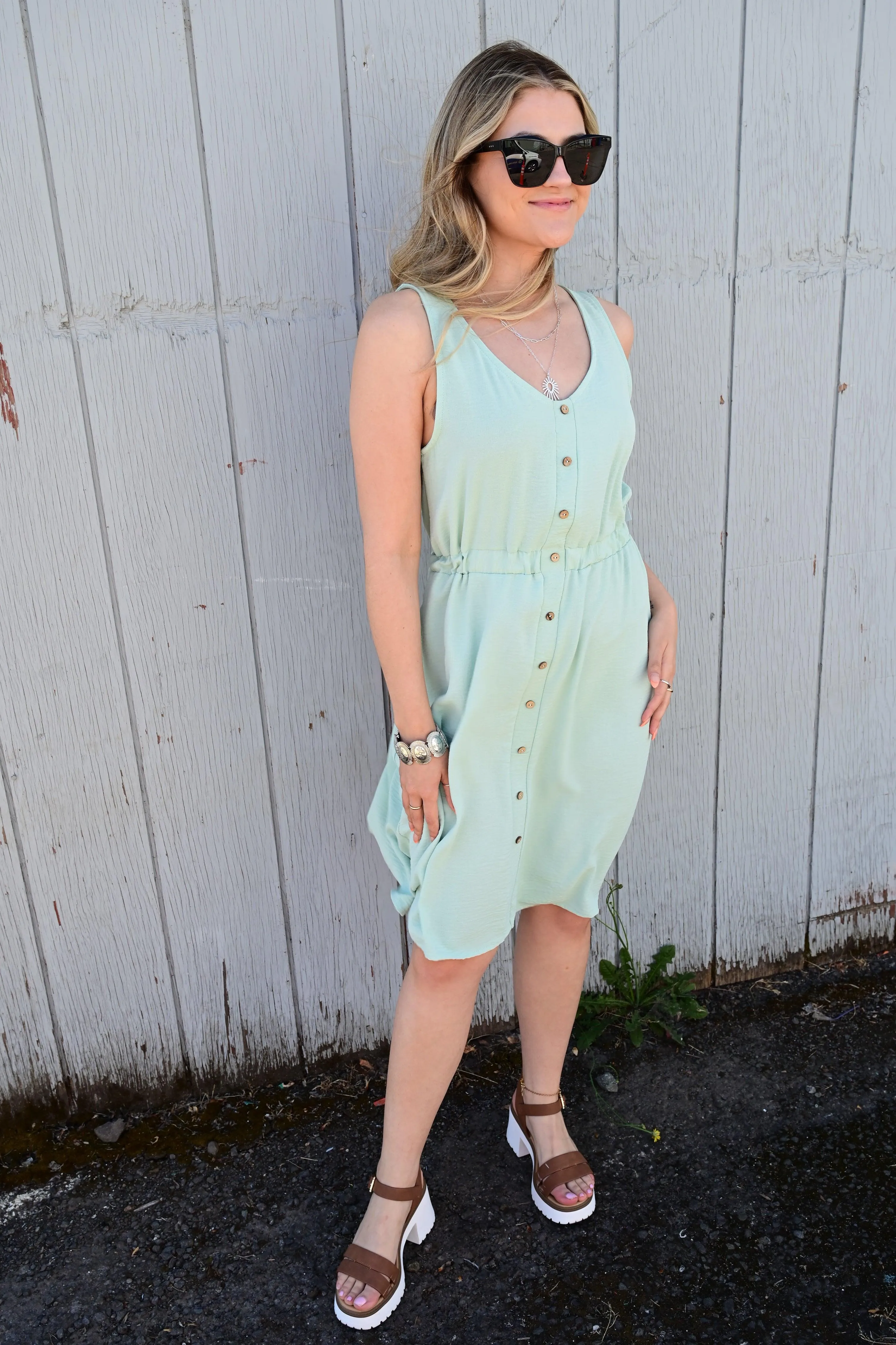 MAISIE SOLID SLEEVELESS MIDI DRESS S-XL