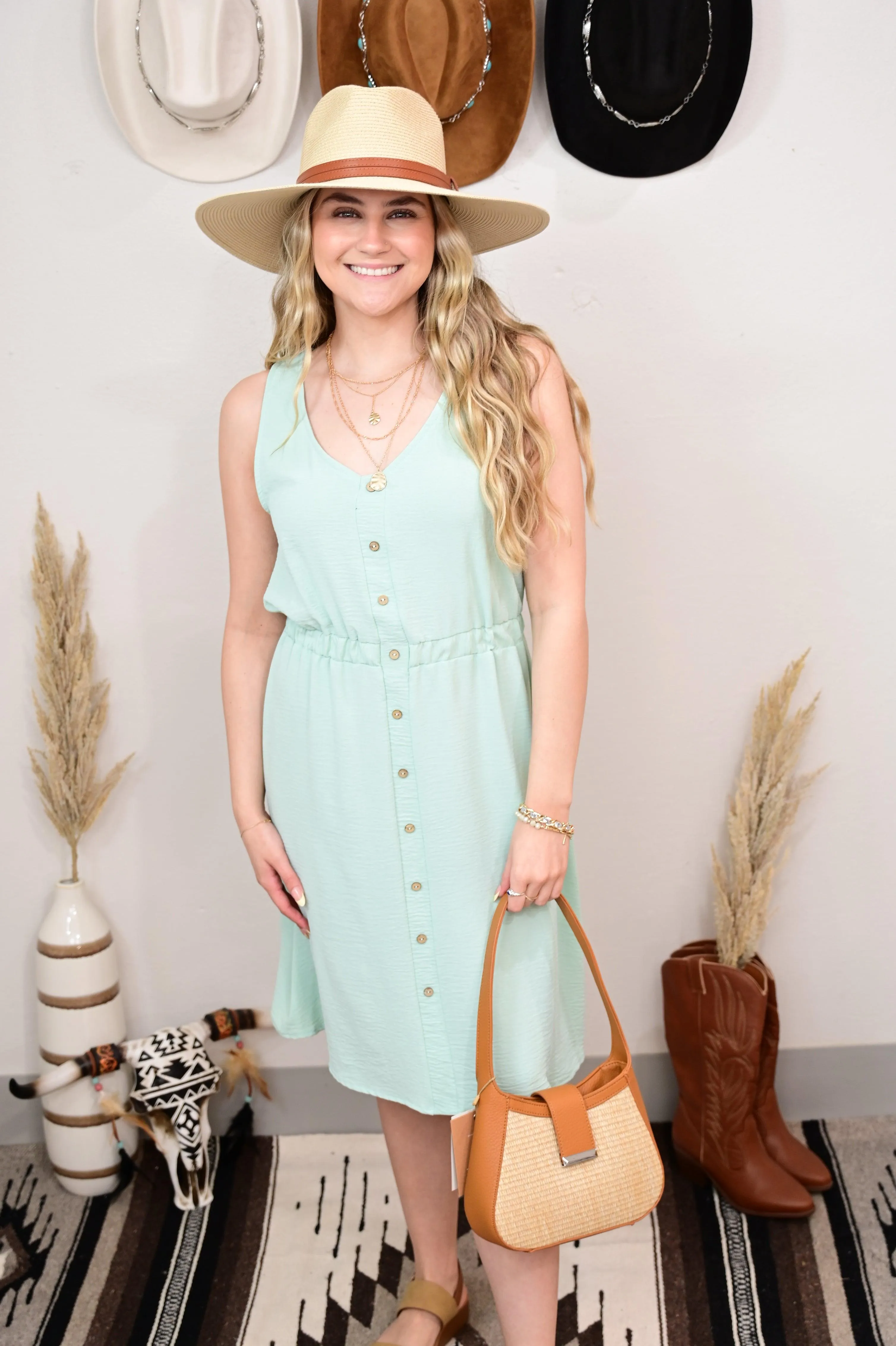 MAISIE SOLID SLEEVELESS MIDI DRESS S-XL