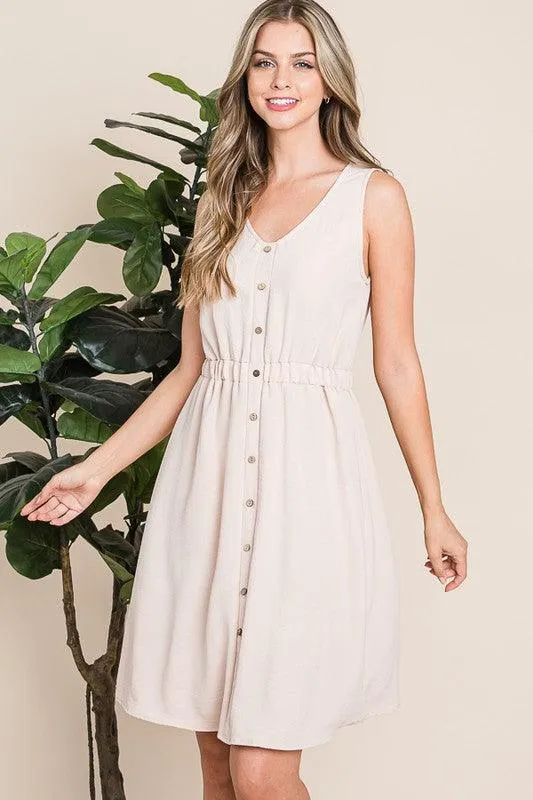 MAISIE SOLID SLEEVELESS MIDI DRESS S-XL