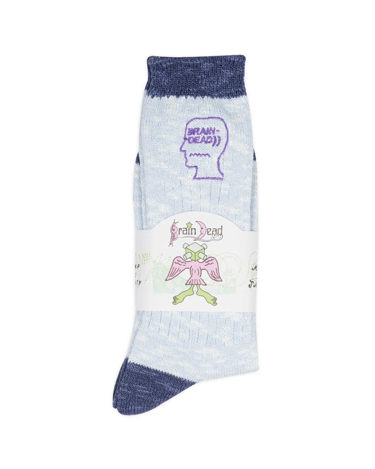 Marled Logo Head Socks - Blue