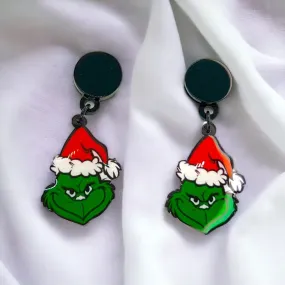 Mean One Earrings - Santa Hat, Christmas Earrings, Christmas Jewelry, Christmas Jewelry, Handmade Earrings, Green Earrings Mean One Earrings - Santa Hat, Christmas Earrings, Christmas Jewelry, Christmas Jewelry, Handmade Earrings, Green Earrings