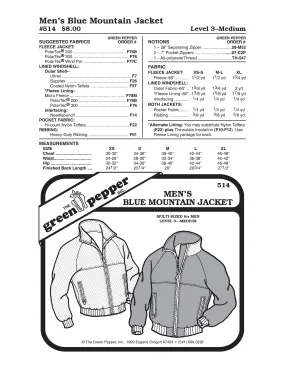 Men's Blue Mountain Jacket Pattern (Sold per Each) Men's Blue Mountain Jacket Pattern (Sold per Each)