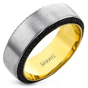 Men's Wedding Band In 14k Gold With Black Diamonds Men's Wedding Band In 14k Gold With Black Diamonds