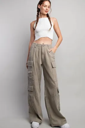 MIKEY MINERAL WASHED CARGO PANTS FINAL SALE MIKEY MINERAL WASHED CARGO PANTS FINAL SALE