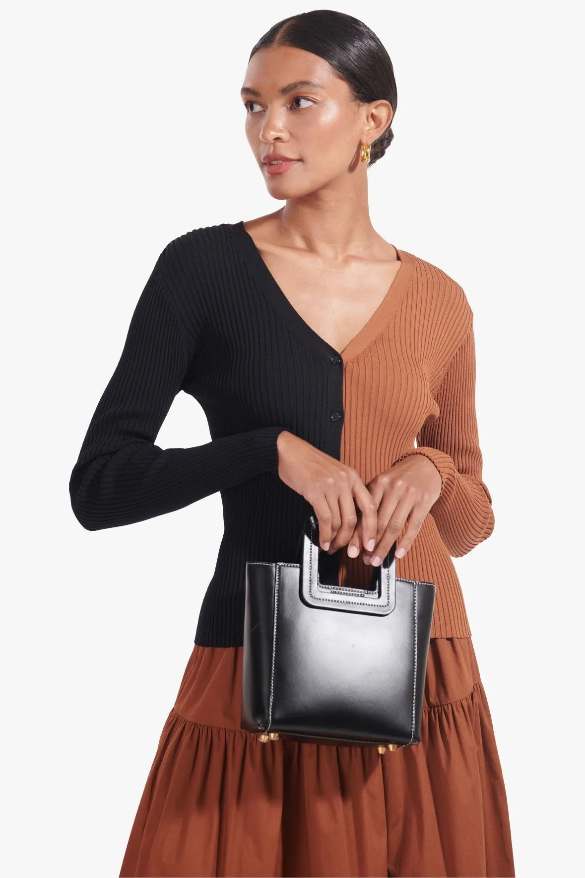 MINI SHIRLEY LEATHER BAG | BLACK