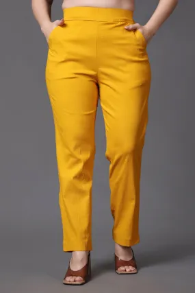 Mustard Lycra Slub Pants Mustard Lycra Slub Pants