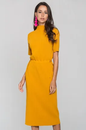 Mustard Ribbed Skirt Drop Shoulder Mustard Ribbed Skirt Drop Shoulder