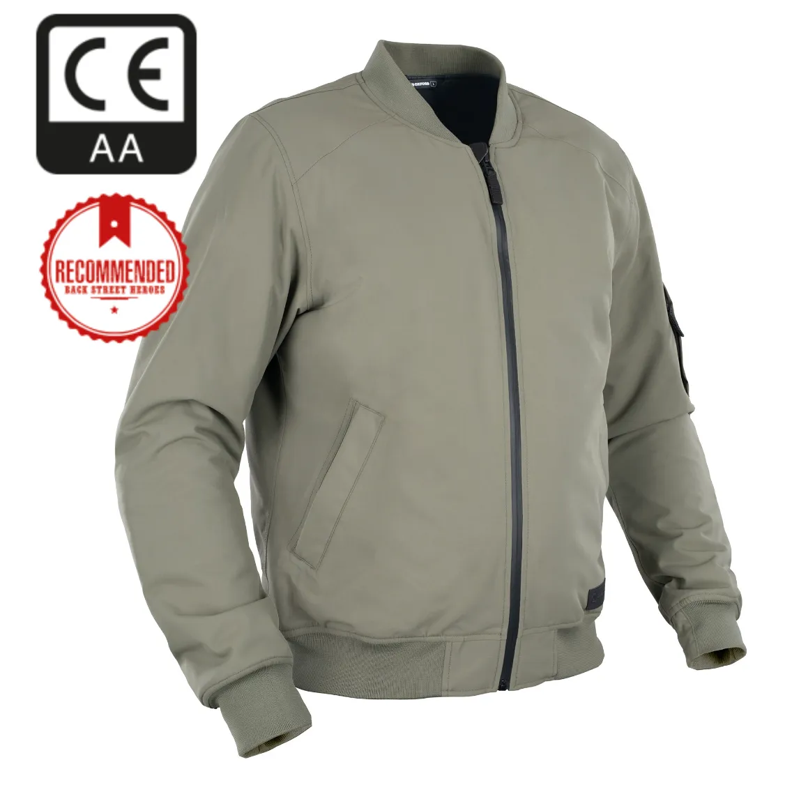 Oxford D2D Khaki Bomber Jacket with Elbow & Shoulder armour