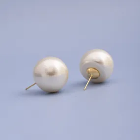 Pearl Ball Minimal Stud Earrings Pearl Ball Minimal Stud Earrings