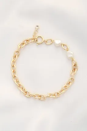 Pearl Beaded Oval Link Bracelet Pearl Beaded Oval Link Bracelet