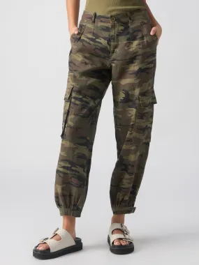 Pleated Linen Cargo Semi-High Rise Pant Little Hero Camo Pleated Linen Cargo Semi-High Rise Pant Little Hero Camo