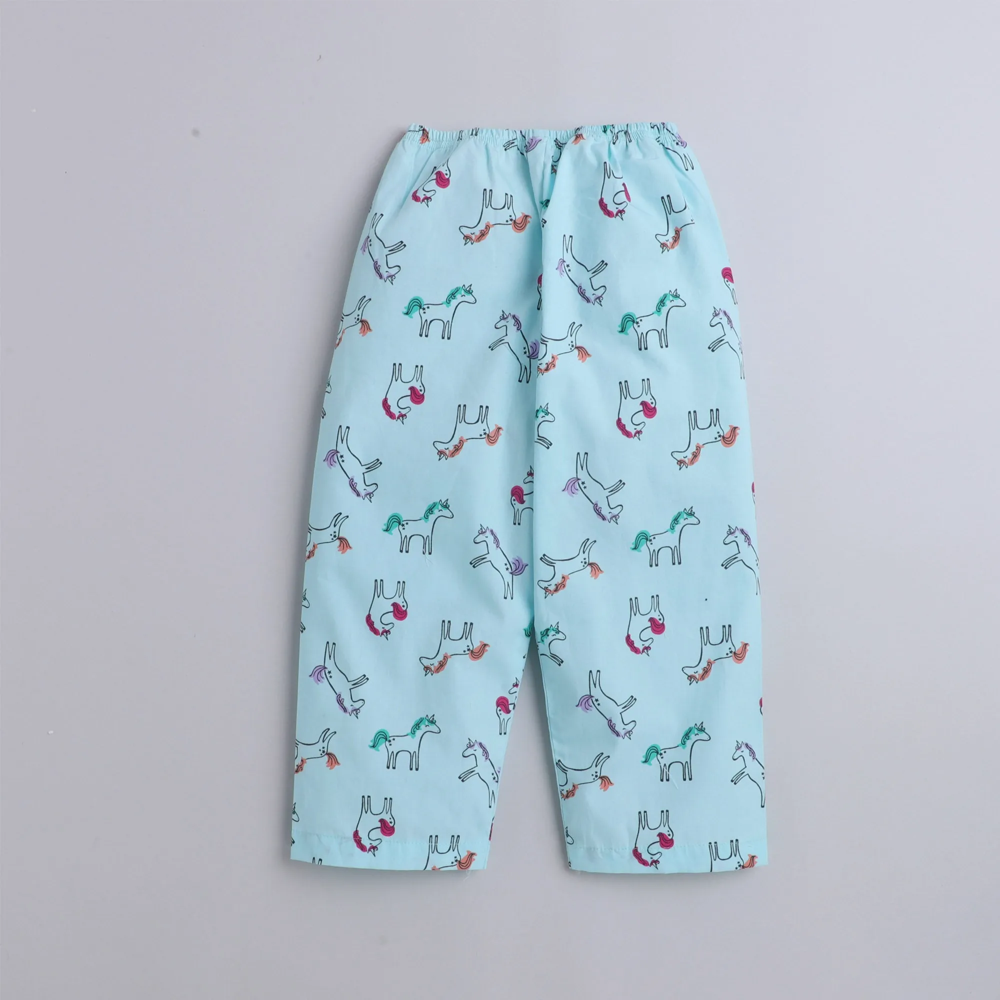 Polka tots Full Sleeve Night Suit Pair Green (Unicorn)