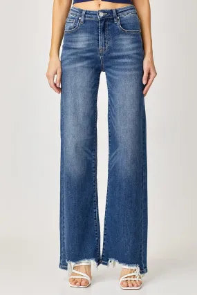 Risen Full Size High Rise Frayed Hem Wide Leg Jeans Risen Full Size High Rise Frayed Hem Wide Leg Jeans