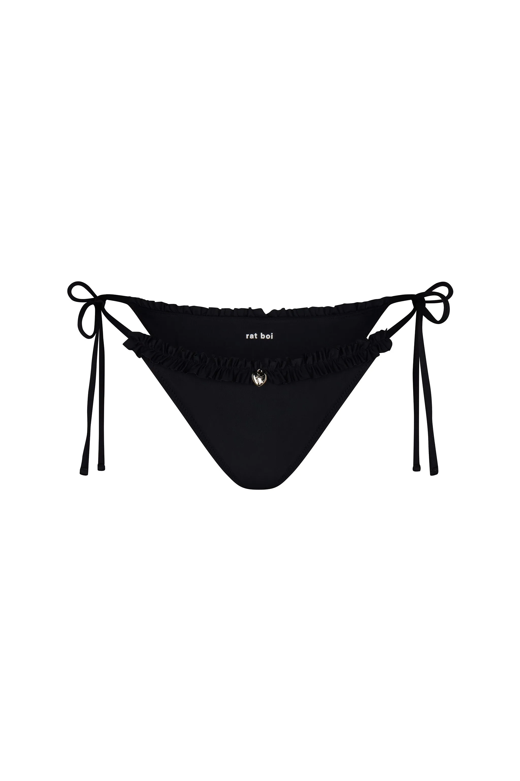 Ruffle Charm Bikini Bottom in Onyx