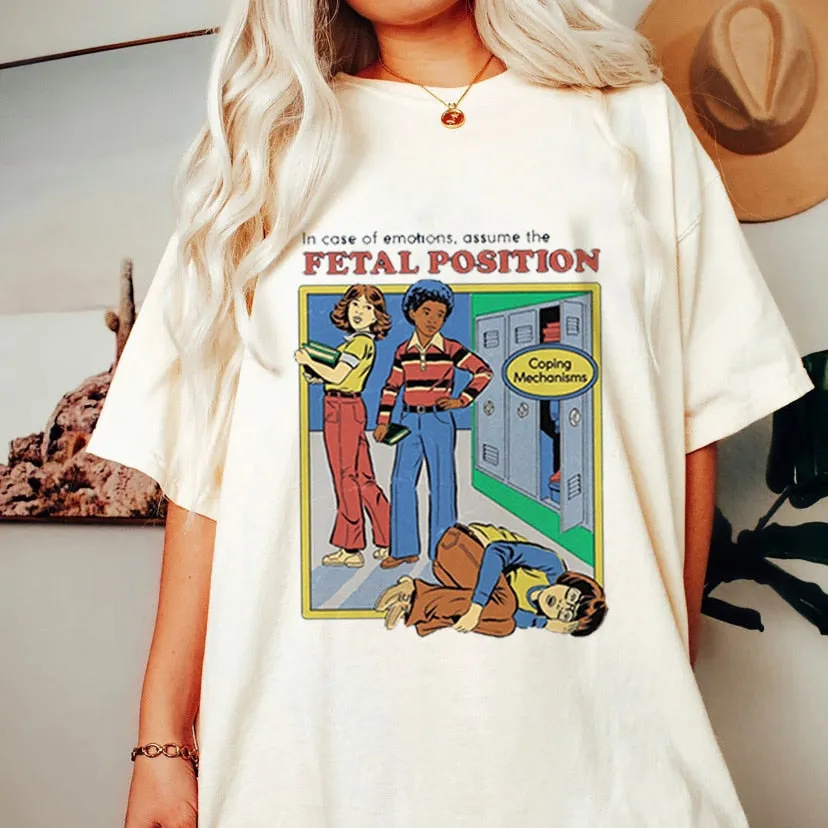 Satan Demon T-shirt Horror Devil Retro T-shirt 2023 Women's Classic Horror Cartoon Top Large Harajuku Casual White T-shirt.