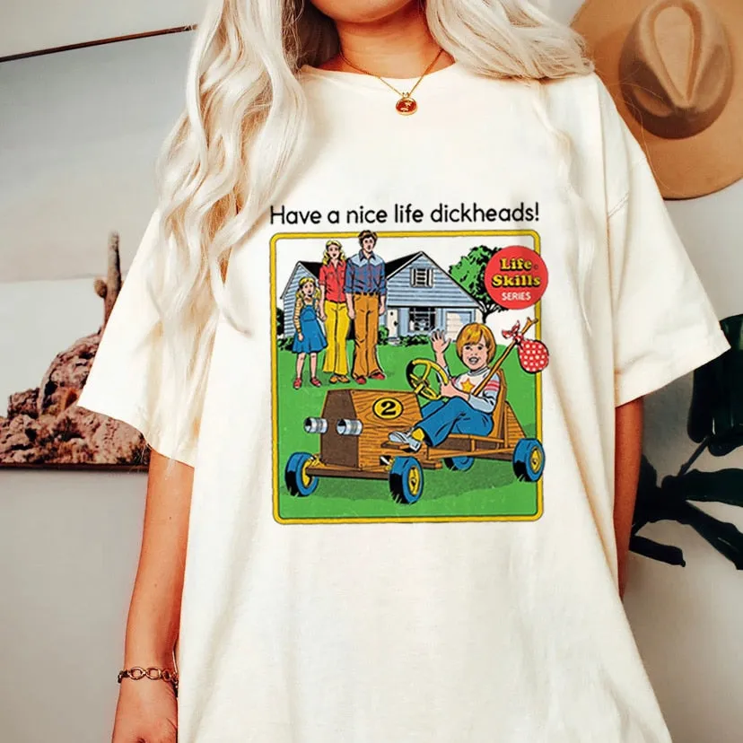 Satan Demon T-shirt Horror Devil Retro T-shirt 2023 Women's Classic Horror Cartoon Top Large Harajuku Casual White T-shirt.