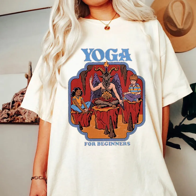 Satan Demon T-shirt Horror Devil Retro T-shirt 2023 Women's Classic Horror Cartoon Top Large Harajuku Casual White T-shirt.