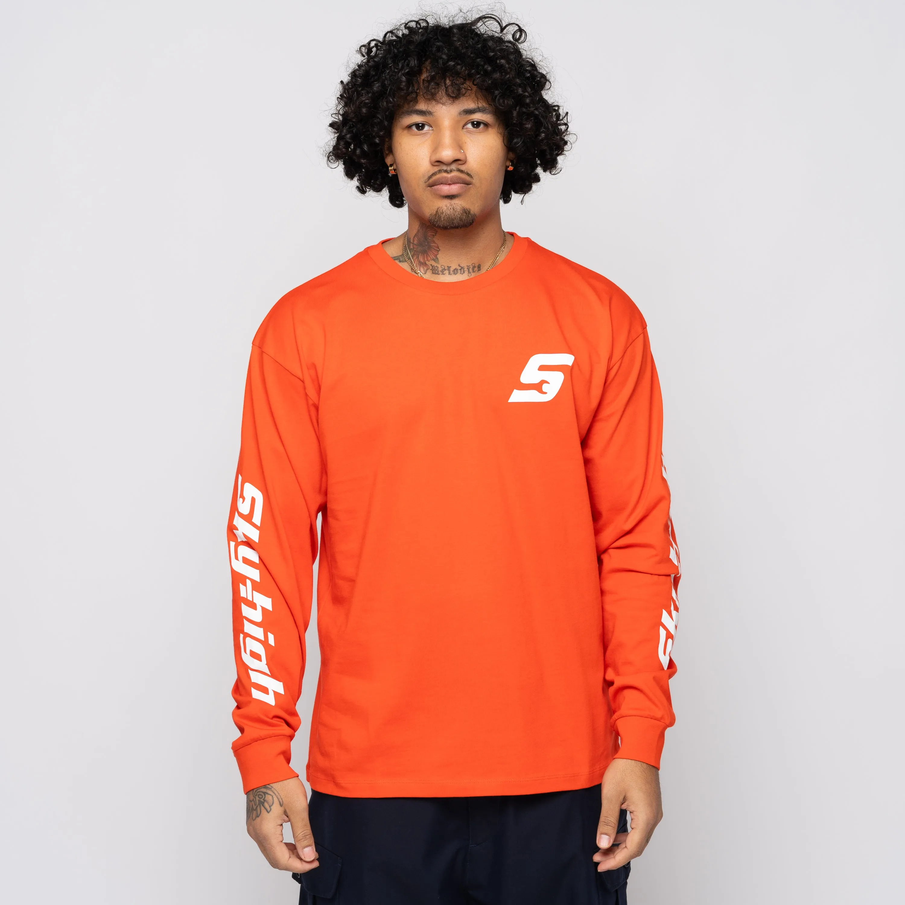 SHFW Construction Graphic Logo LS Tee Red SHF05T014