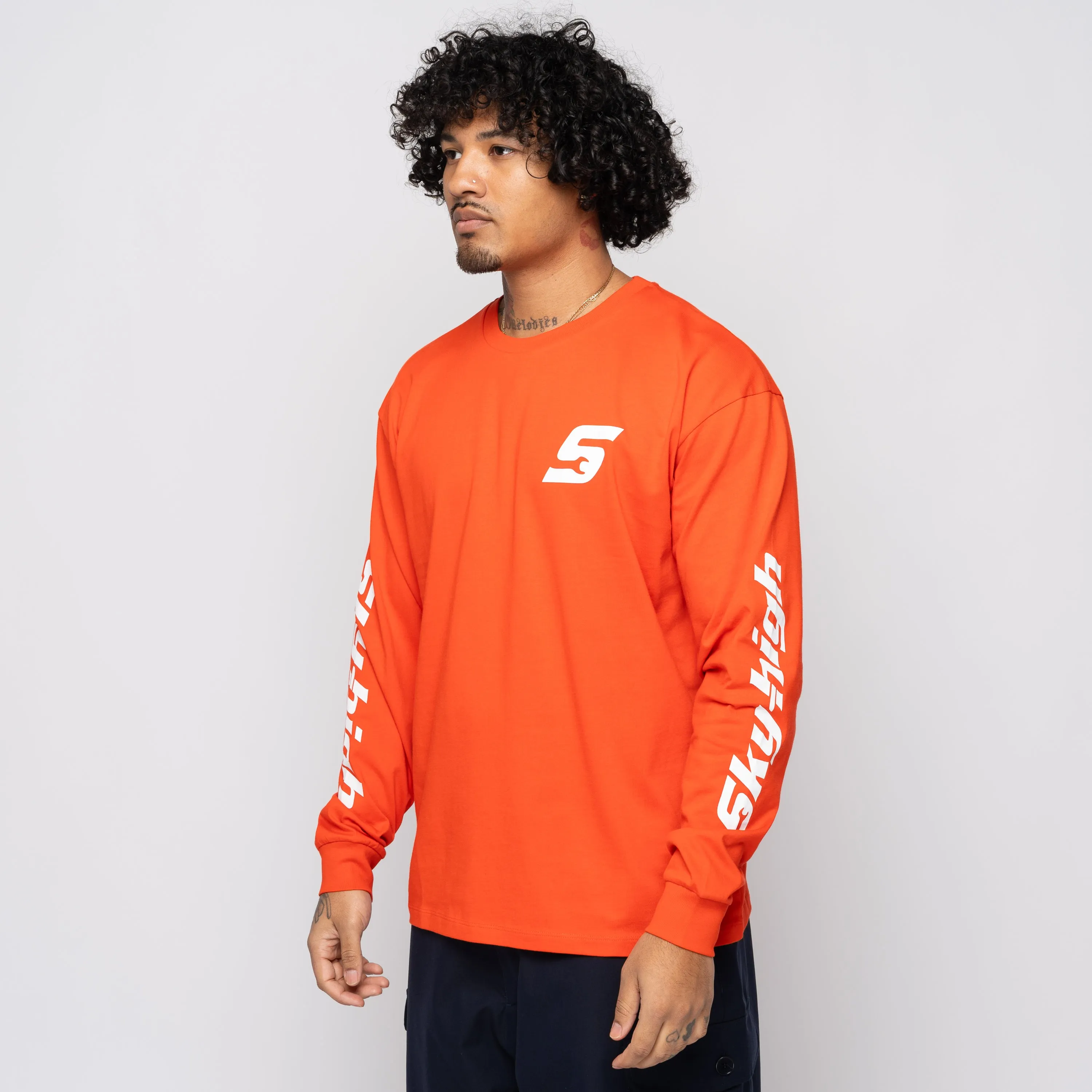 SHFW Construction Graphic Logo LS Tee Red SHF05T014