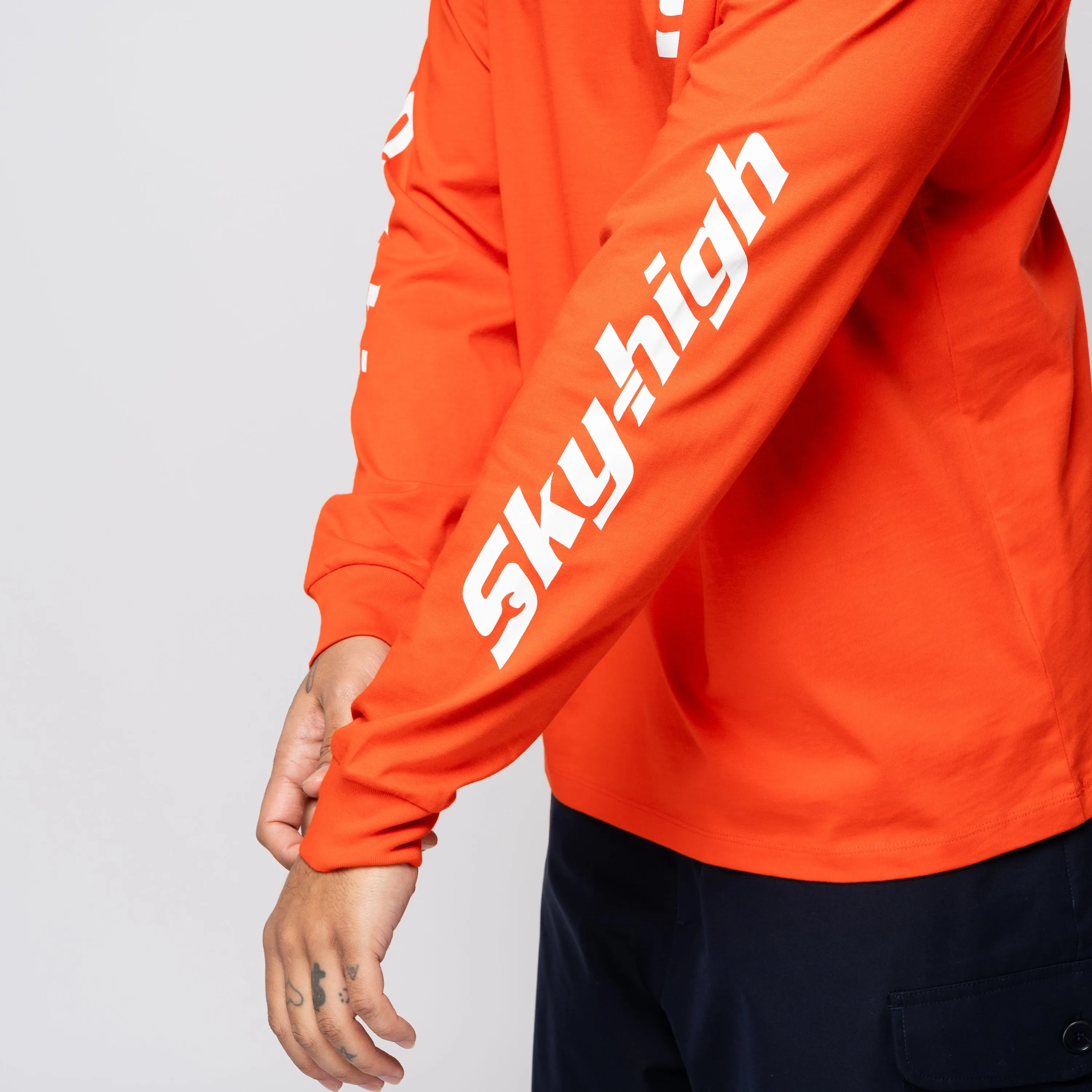SHFW Construction Graphic Logo LS Tee Red SHF05T014