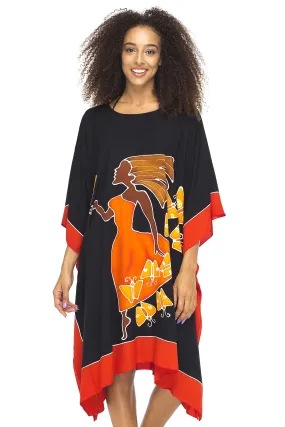 Short Hand Painted Knee Length Caftan Short Hand Painted Knee Length Caftan