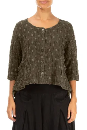 Short Silver Sage Textured Linen Jacket Short Silver Sage Textured Linen Jacket