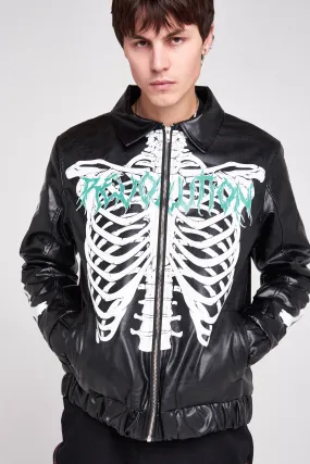 Skeleton Print PU Jacket Skeleton Print PU Jacket