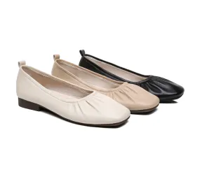 Square Toe Leather Ballet Flats Women Devora Square Toe Leather Ballet Flats Women Devora